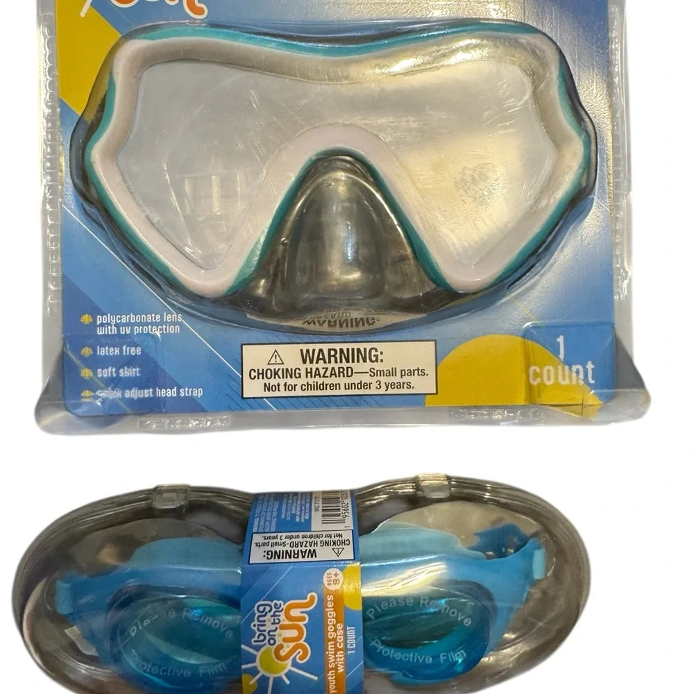 Lot of 4 Child/Youth & Kids‎ Swim Masks-Goggles and Ear Plugs NEW